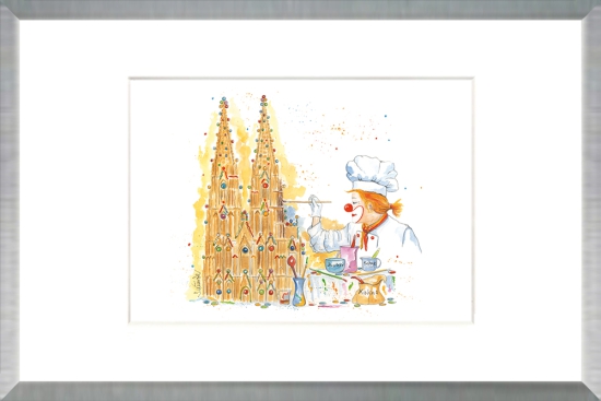 20x30 cm art print mounted and framed in a silver frame
