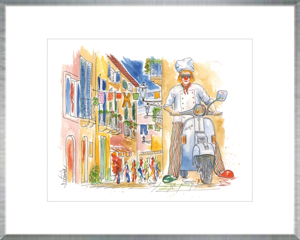 40x50 cm art print mounted and framed in a silver frame